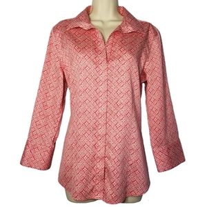 Talbots Button Down 3/4 Sleeve Shirt (Size 14)